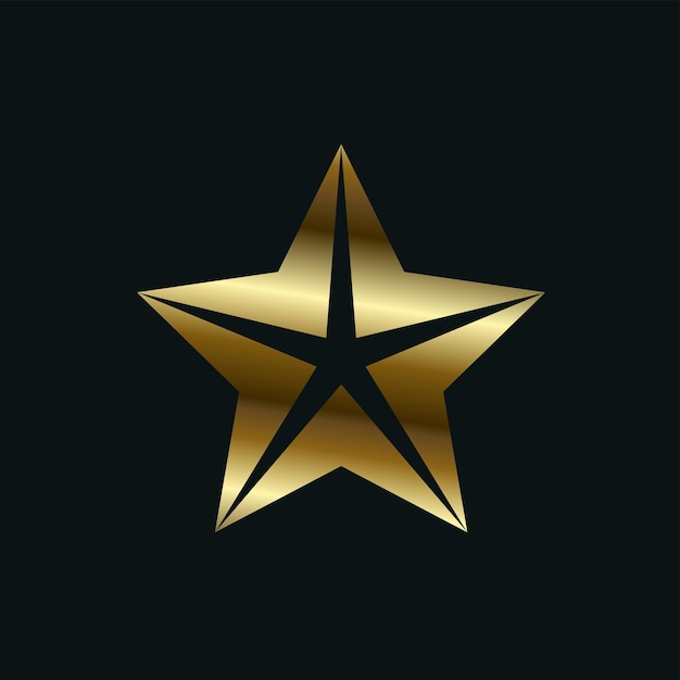an bstratct gold star icon symbol shape golden star on dark background templates design