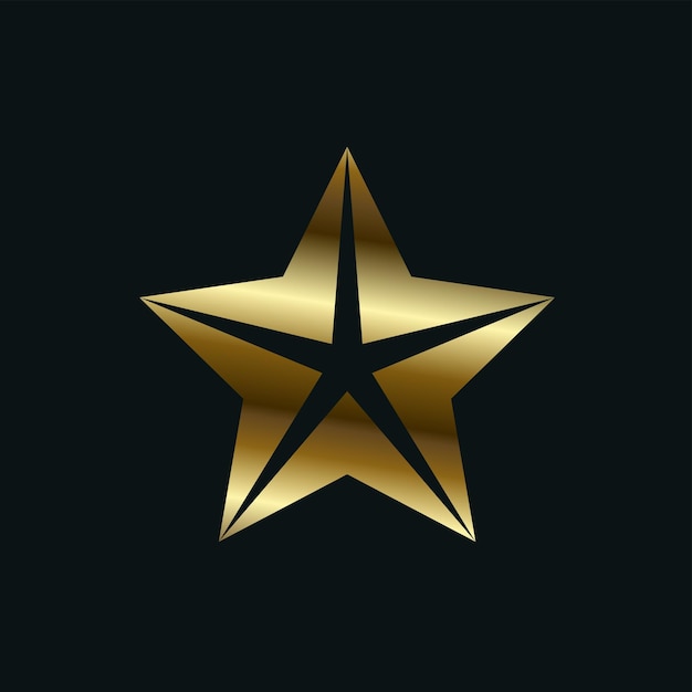 An bstratct gold star icon symbol shape golden star on dark background templates design