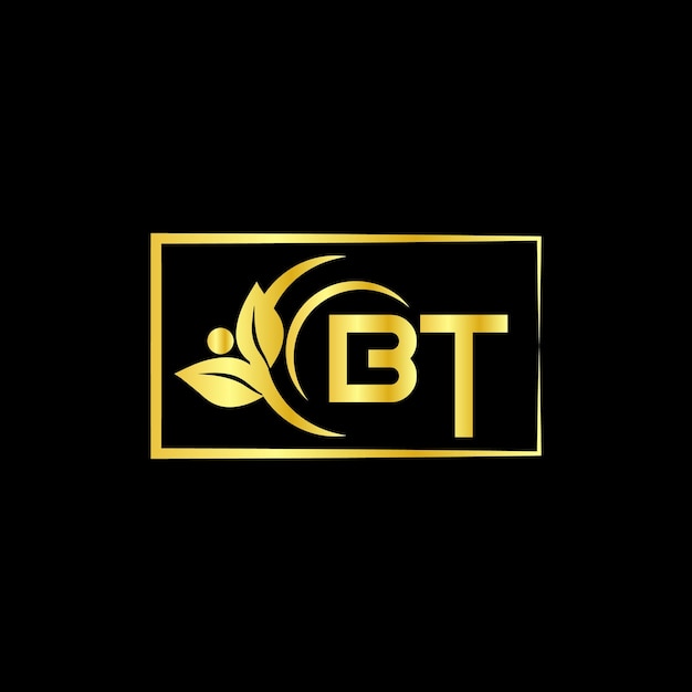 bt letter branding logo ontwerp met een bloem logo