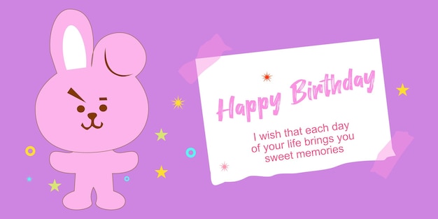 Bt21 character birthday card vector design