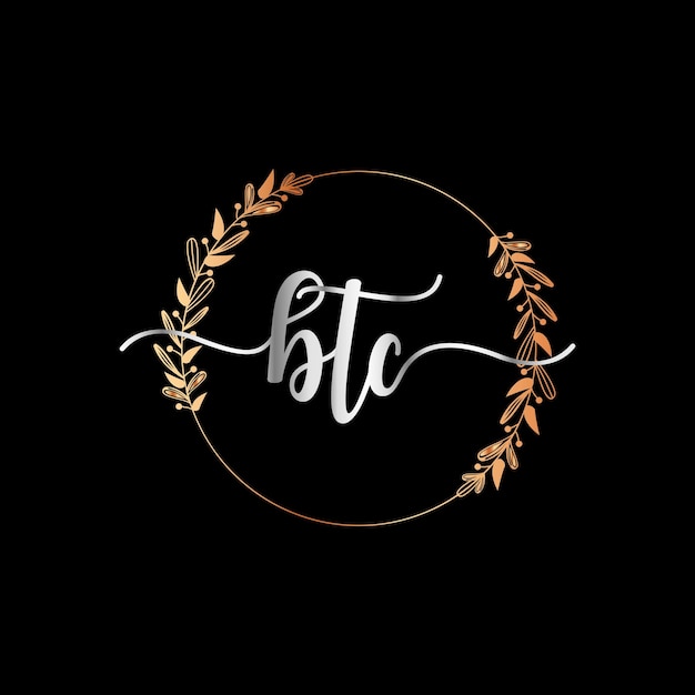 BTC Monogram-logotype voor feestgebeurtenis, bruiloft, wenskaart, uitnodiging Vectorsjabloon