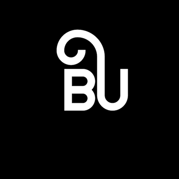 Vector bu letter logo ontwerp op zwarte achtergrond bu creatieve initialen letter logo concept bu letter design bu witte letter ontwerp op zwart achtergrond b u b u logo