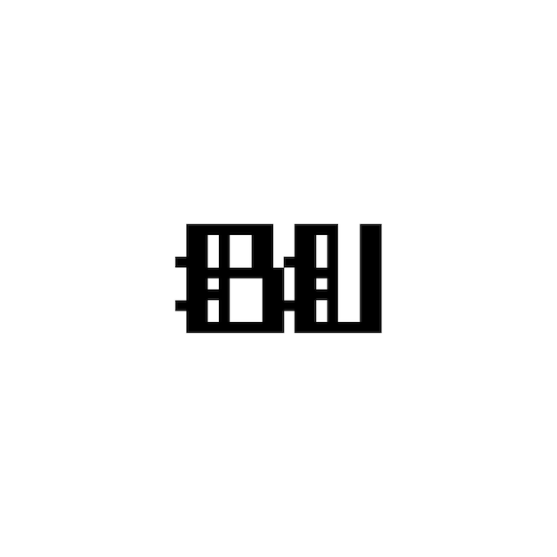 Vector bu monogram logo design letter text name symbol monochrome logotype alphabet character simple logo
