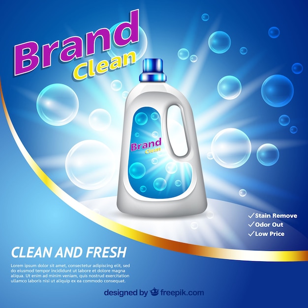 Vector bubble background with detergent