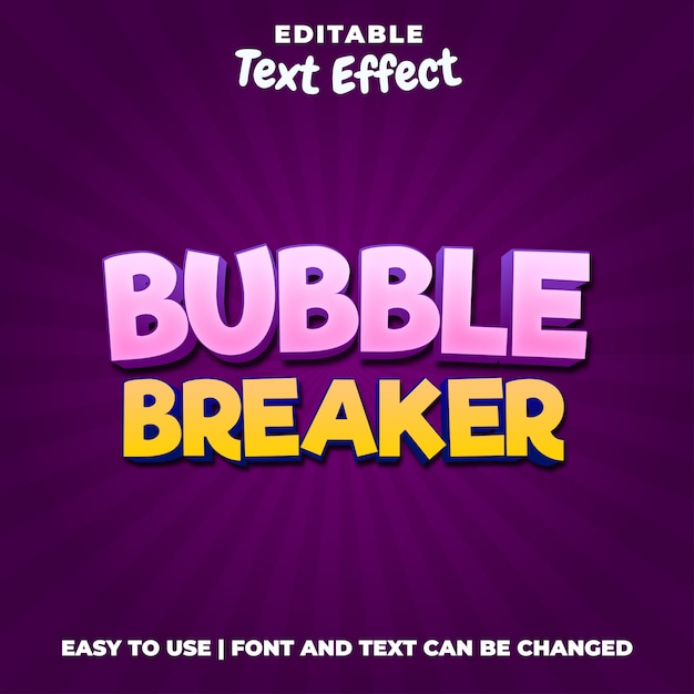 Bubble breaker game logo bewerkbare teksteffectstijl