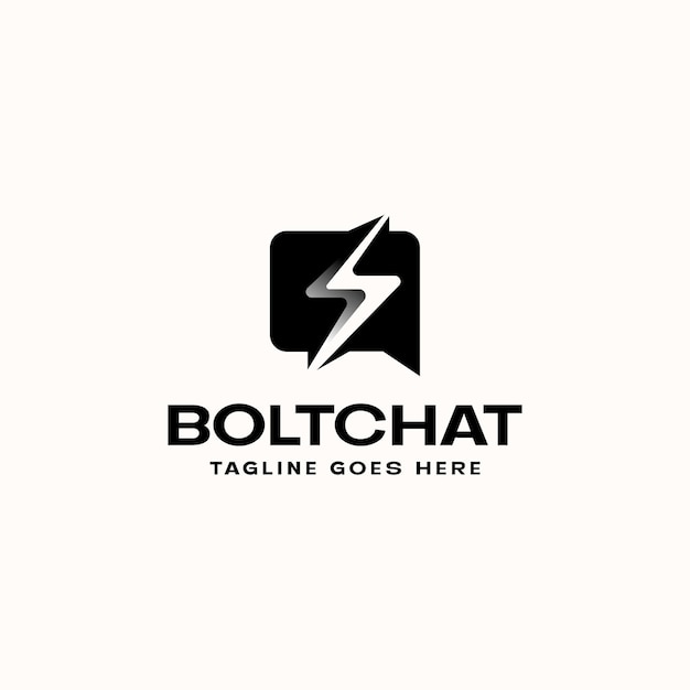 Bubble Chat Bolt Lightning Logo Template   Logo Isolated 