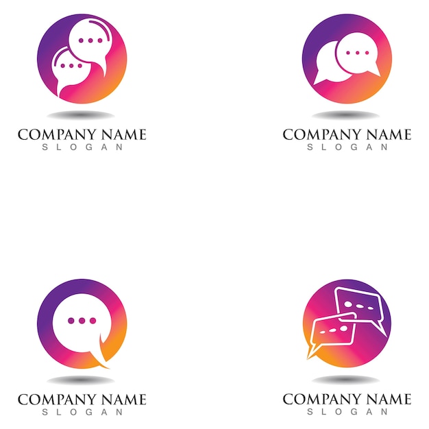 Bubble chat concept logo design template