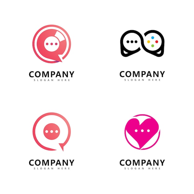 Bubble Chat Icon Logo Vector Illustration Template