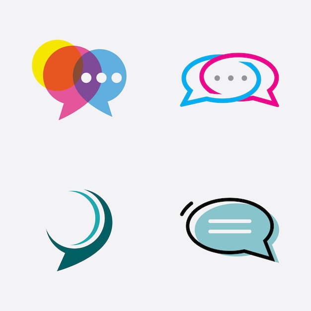 Bubble chat logo design template