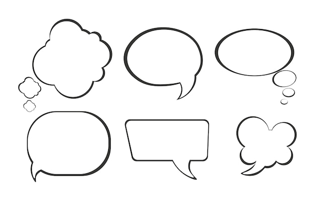 Vector bubble comic speech set clouds and bubbles for text dialogs a sticker template for both social