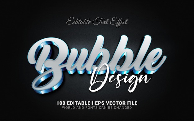 Bubble design text effect