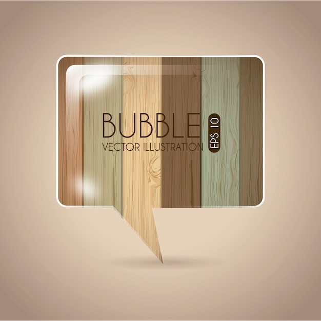 Bubble design over wooden background vector illustration