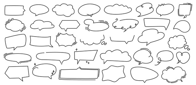 Bubble doodle lijnen lege dozen