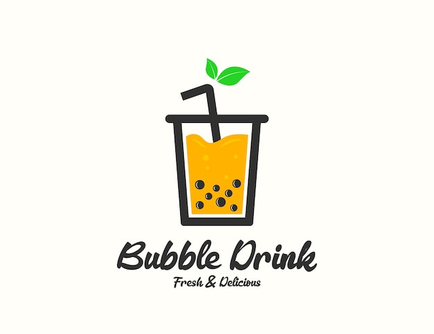 Bubble drink tea logo design
