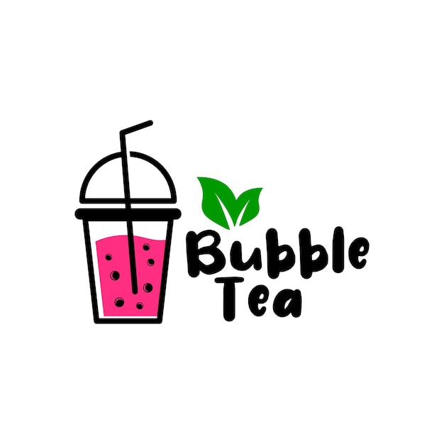 Bubble drink thee logo met blad