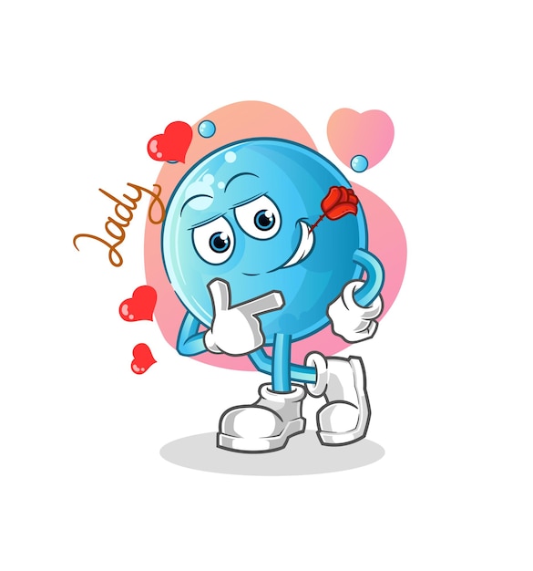 Bubble flirting illustration. character vector