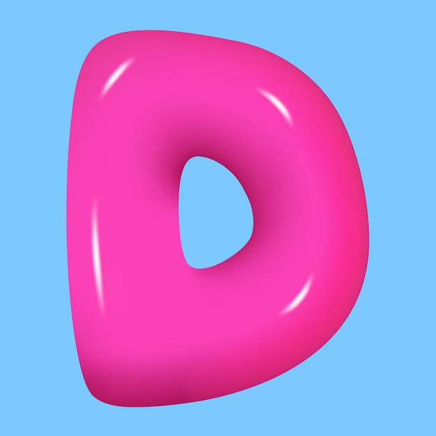 Пузырьковый шрифт глянцевый 3d розовый супер пузырьковий шрифт в пластиковом стиле алфавитный шрифт d