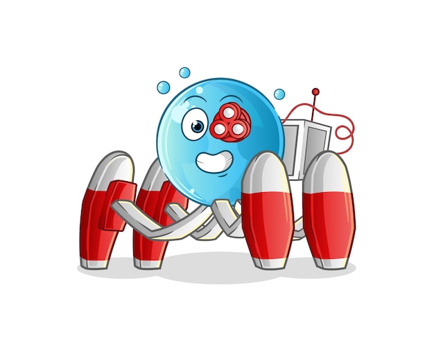 Bubble future robot vector. cartoon character