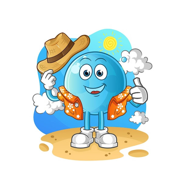 Bubble go on vacation. cartoon mascot vector