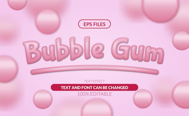 Bubble gum bewerkbaar teksteffect