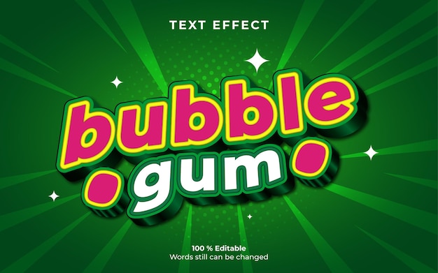 Bubble gum editable text effect