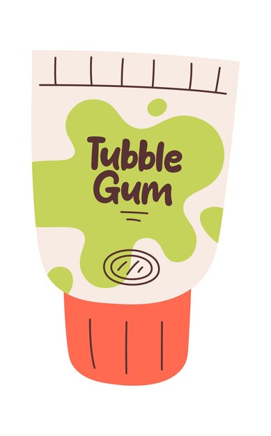 Vector bubble gum tube