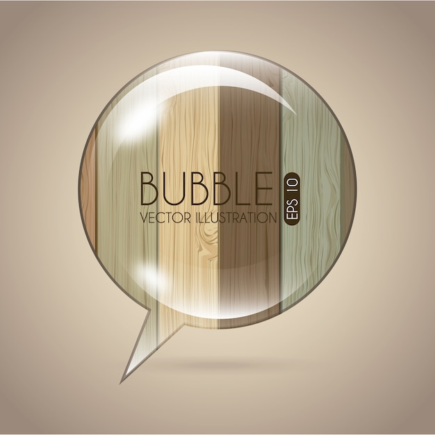 Bubble icon over wooden background vector illustration