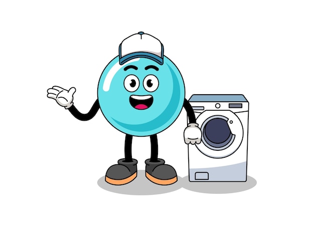 Bubble illustration as a laundry man