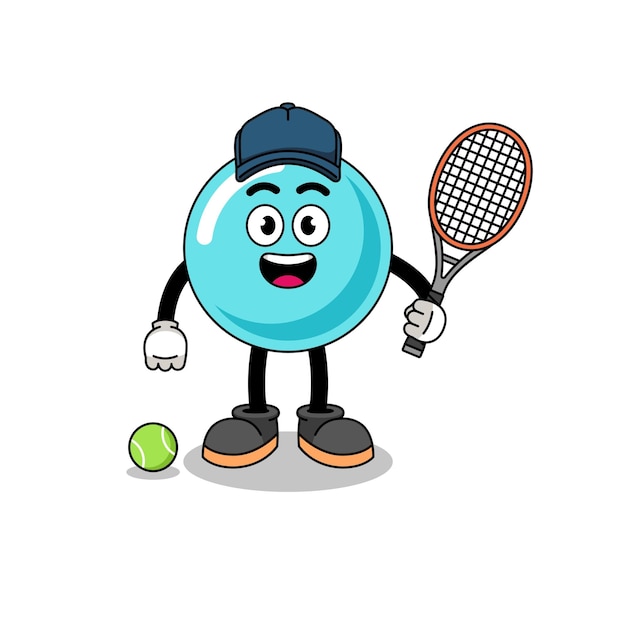 Bubble illustration as a tennis player