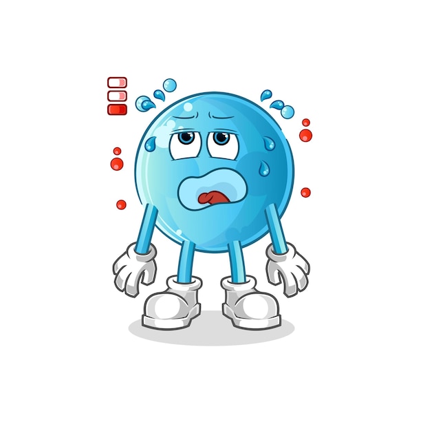 Bubble low battery mascot. cartoon vector
