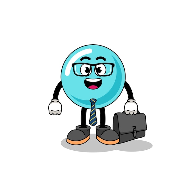 Bubble mascot as a businessman