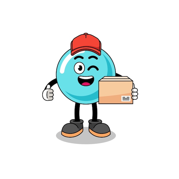 Bubble mascot cartoon as an courier