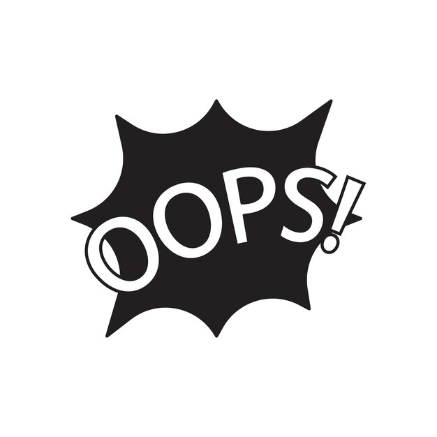 Bubble met tekst Oops Icon ontwerp