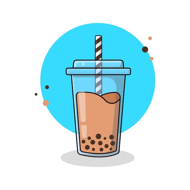 Vector bubble milk tea cartoon vector illustration