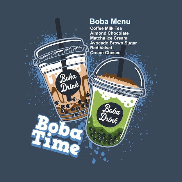 Bubble milk tea illustration