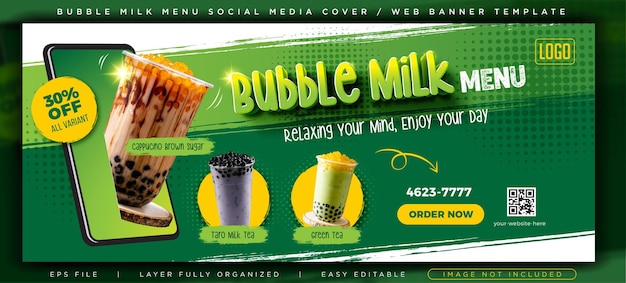 Bubble milk tea menu