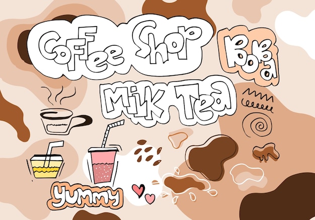 Bubble milk tea Special Promotions design Boba milk tea Pearl milk tea Yummy drinks coffees.