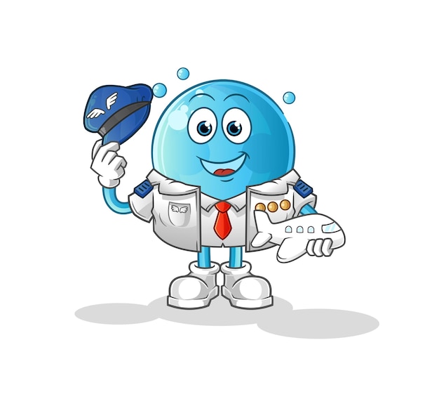 Bubble pilot mascot. cartoon vector