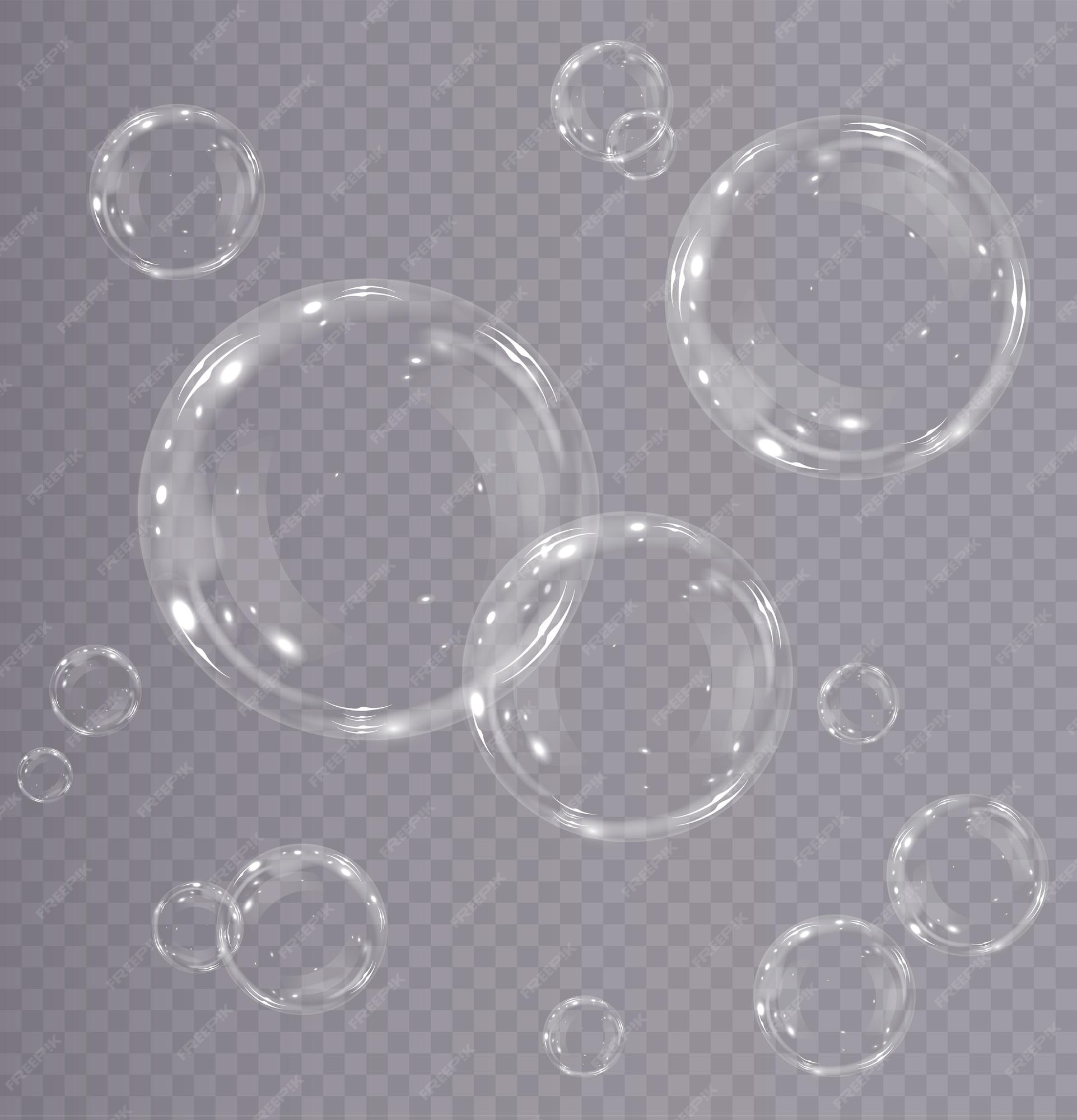 Bubble PNG. Set of realistic soap bubbles. Bubbles are located on