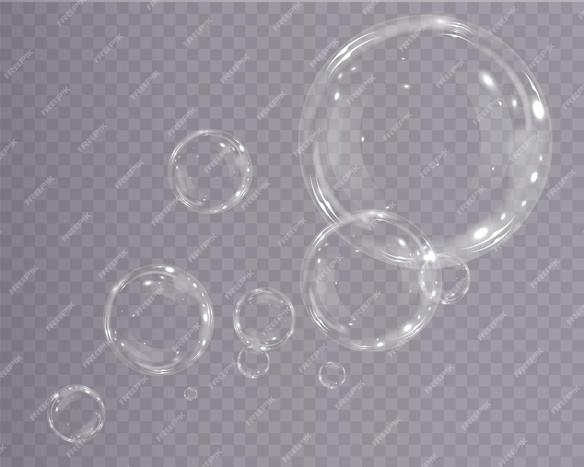 Bubble PNG. Set of realistic soap bubbles. Bubbles are located on