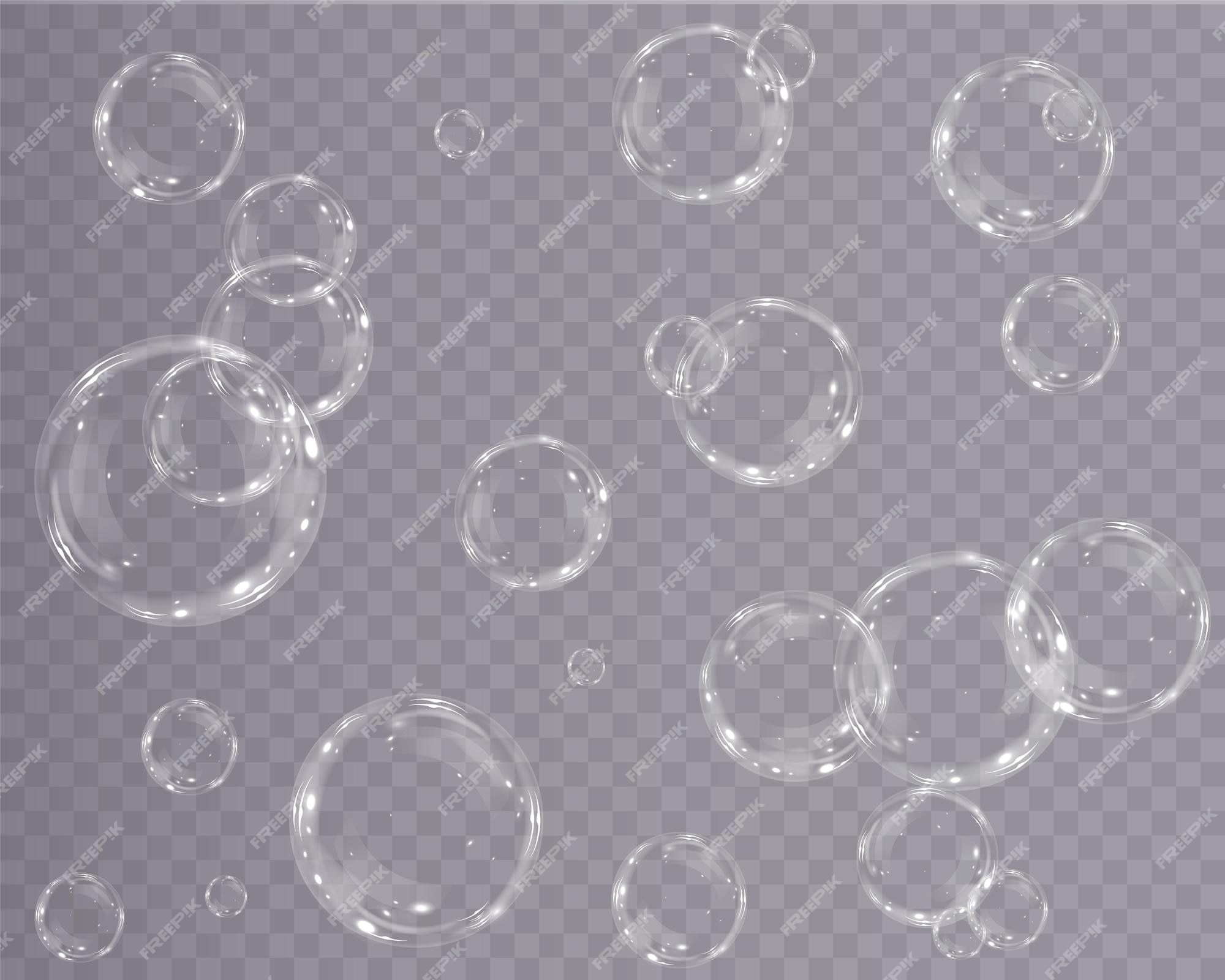 Bubble PNG. Set of realistic soap bubbles. Bubbles are located on