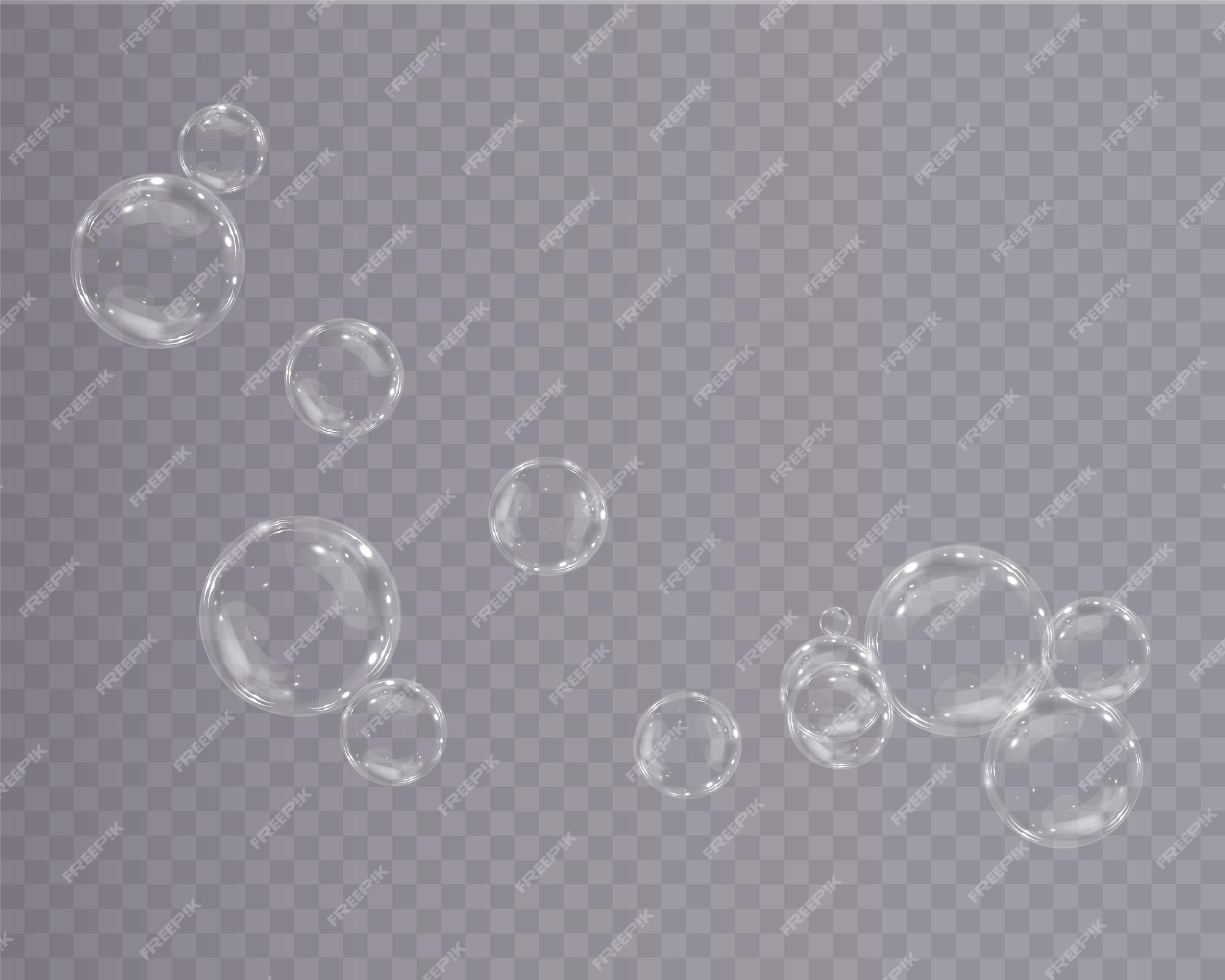 Bubble PNG. Set of realistic soap bubbles. Bubbles are located on