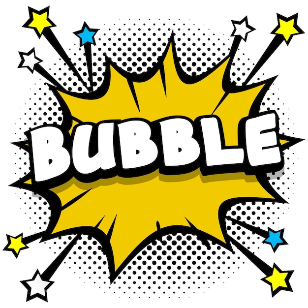 Vector bubble pop art comic speech bubbles book sound effects