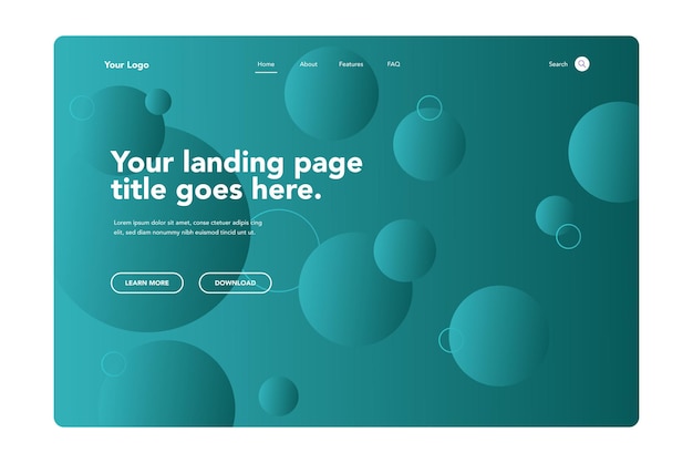 Vector bubble shapes landing page 2