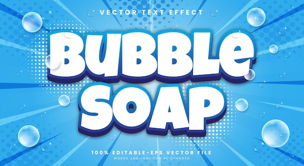 Bubble Soap 3d 편집 가능한 텍스트 효과 청소 스타일의 템플릿