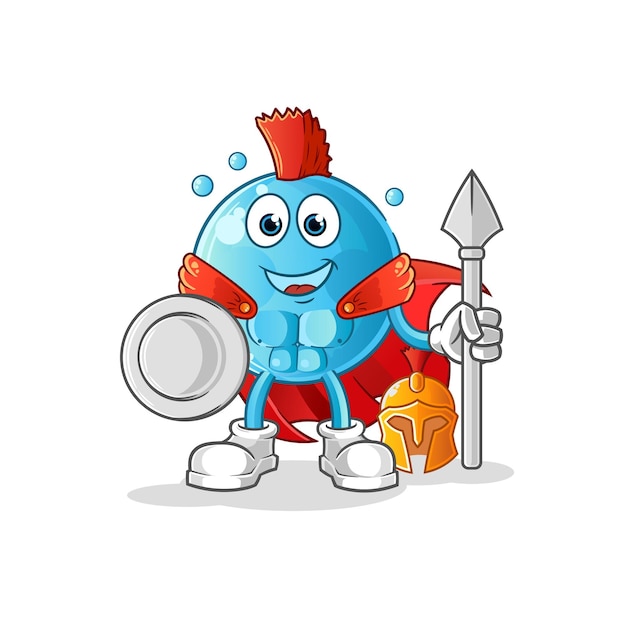 Bubble spartan character. cartoon mascot vector