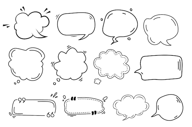 Vector bubble speech comic illustration outline