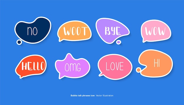 Bubble talk phrases icon speech bubble comic dialog vector illustration