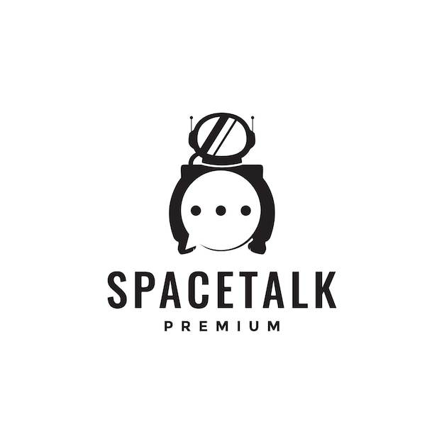 Разговор о пузыре с дизайном логотипа космонавта векторный графический символ значок иллюстрации креативная идея
