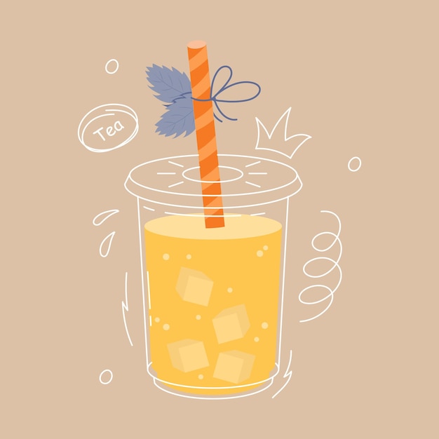 Bubble Tea со вкусом банана и манго Bubble Tea молочный охлаждающий напиток в пластиковом стакане чай с жемчужным молоком